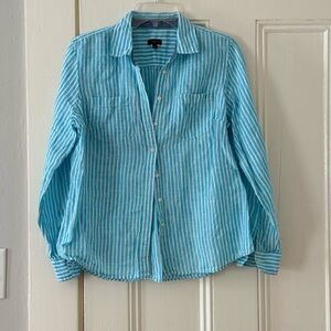 Talbots Linen Button Down Shirt Size MP